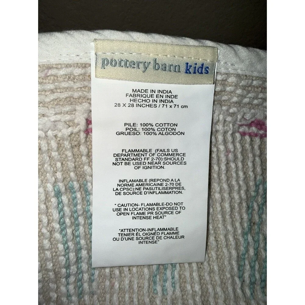 Pottery Barn Kids Heart Dot Round Bath Mat 28” Mini Rug Washable BRAND NEW